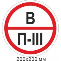 Пожарный Знак 200х200 мм наклейка, знак категории помещения - В